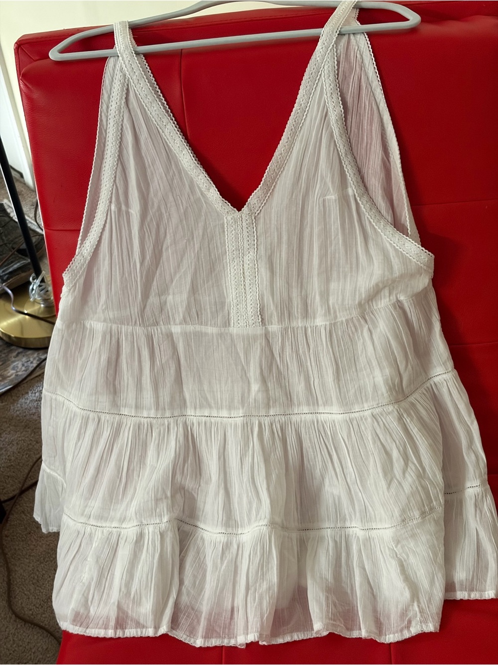 American Eagle  White Tiered Cotton beach cover up